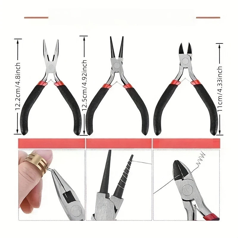 Kit de suministros para hacer joyas con herramientas y alambres