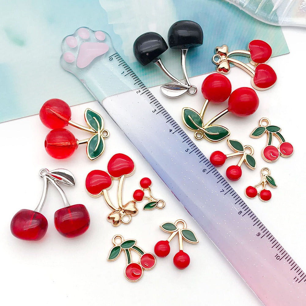 DIY accessory: Oil-dripping alloy fruit three-dimensional cherry