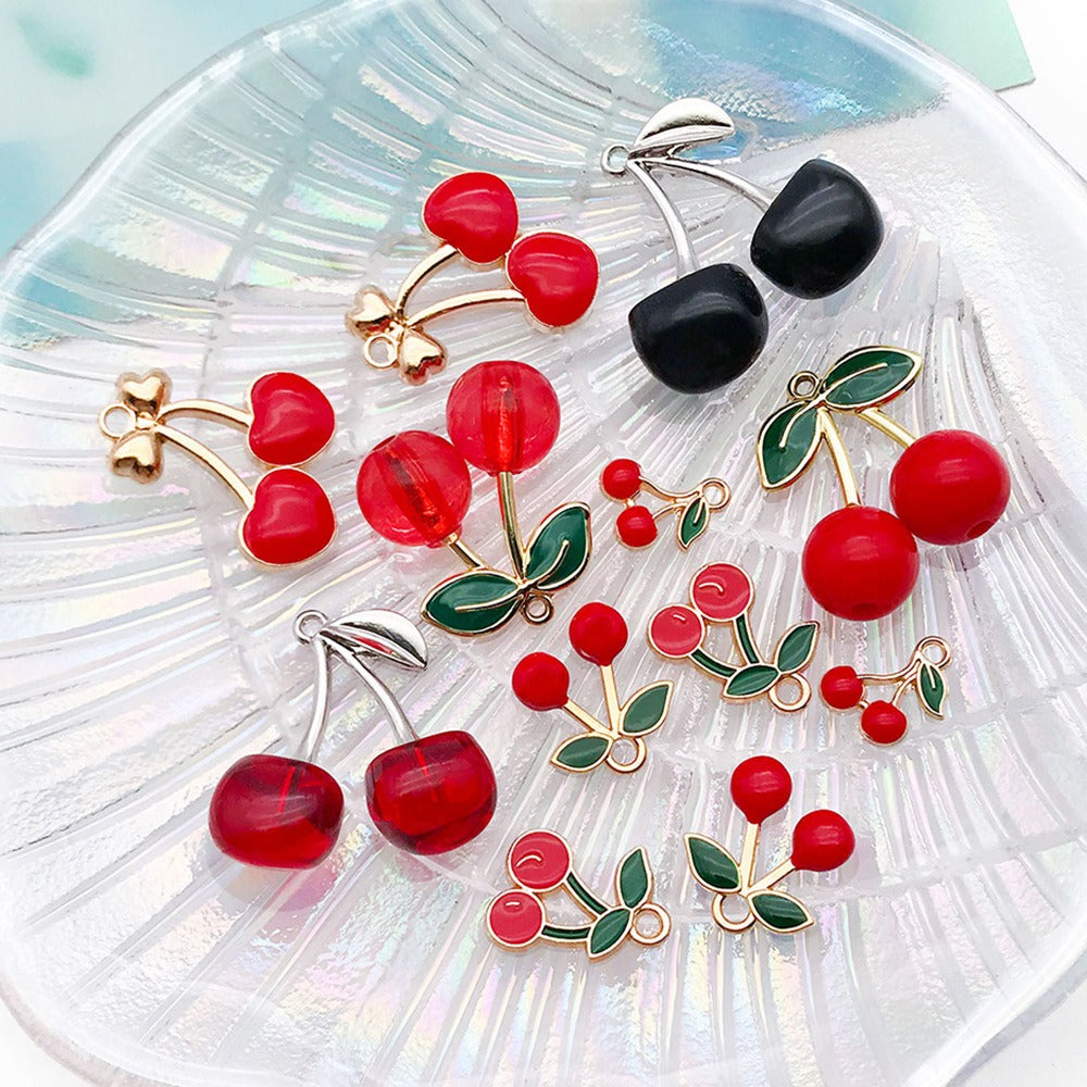 DIY accessory: Oil-dripping alloy fruit three-dimensional cherry