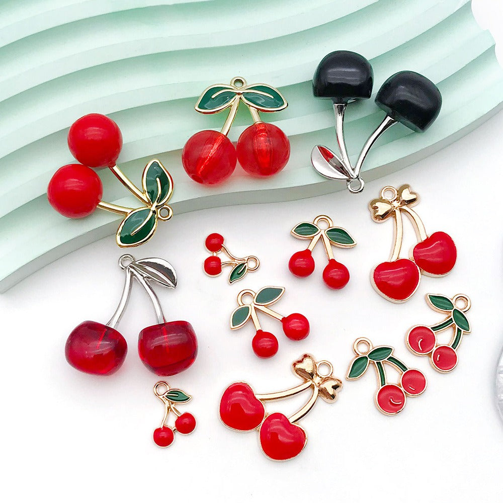 DIY accessory: Oil-dripping alloy fruit three-dimensional cherry