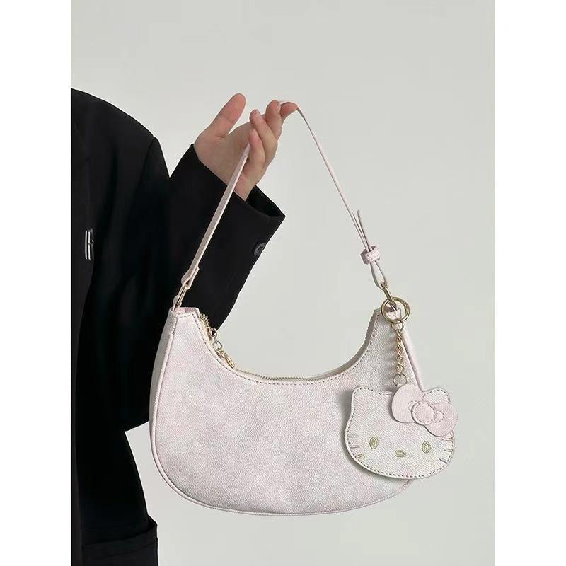 Hello Kitty Schultertasche, rosa Lederhandtasche