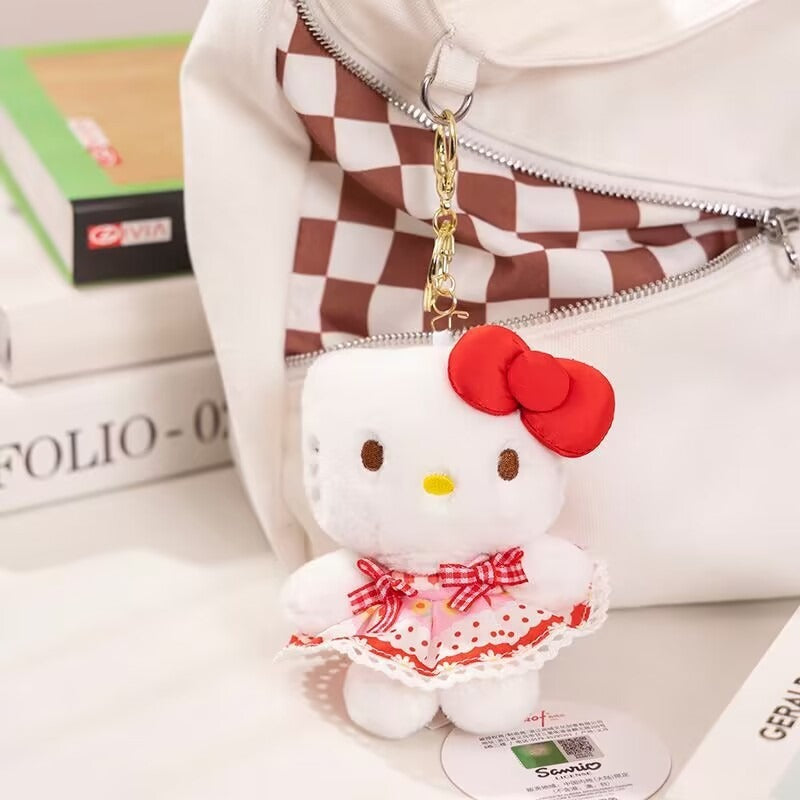 Hello Kitty – Niedlicher Taschenanhänger-Schlüsselanhänger aus Plüsch – Niedliche Katze im Kawaii-Stil