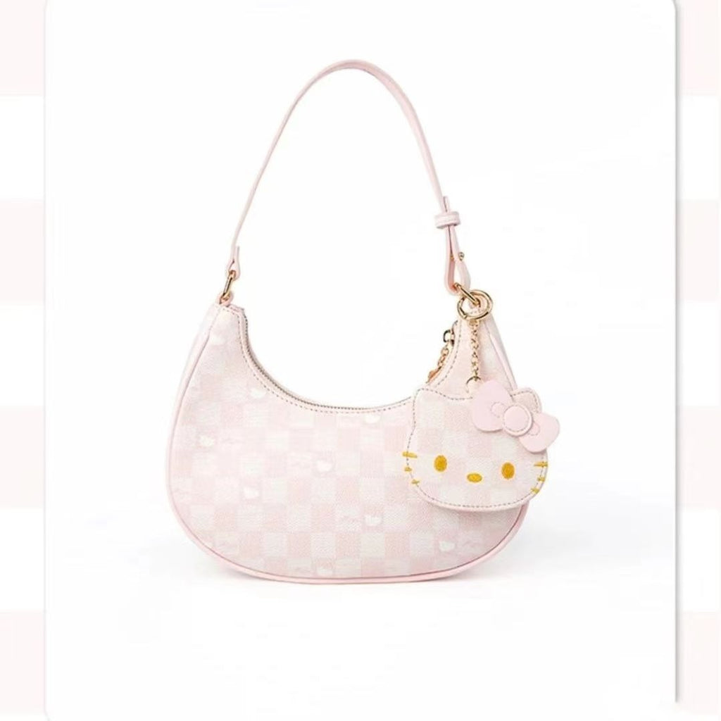 Hello Kitty Schultertasche, rosa Lederhandtasche