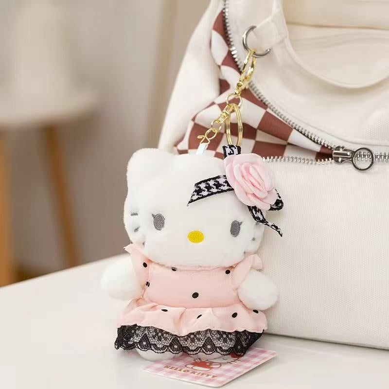 Hello Kitty – Niedlicher Taschenanhänger-Schlüsselanhänger aus Plüsch – Niedliche Katze im Kawaii-Stil
