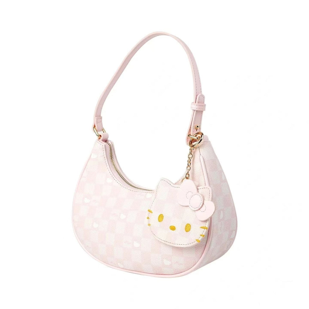 Hello Kitty Schultertasche, rosa Lederhandtasche