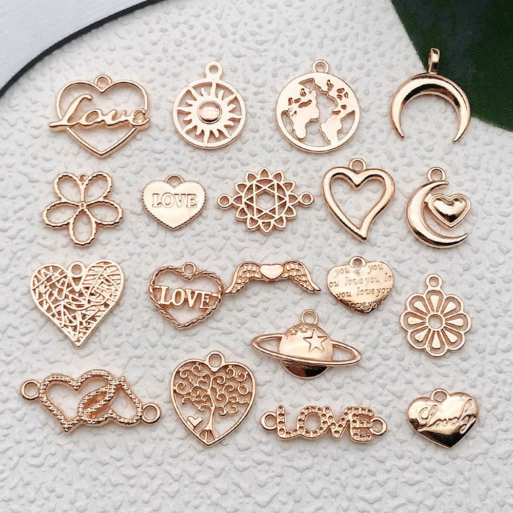 Simple and individualistic small pendant necklace accessory in antique gold