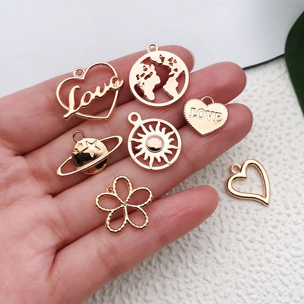 Simple and individualistic small pendant necklace accessory in antique gold